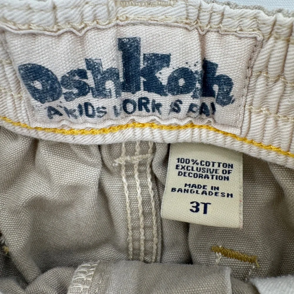 OshKosh Bgosh Kids Tan Khaki Canvas Carpenter Shorts Boys Size 3T 2010